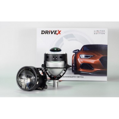 Светодиодные линзы DriveX BiLED Evolution F1SR 3,0″ 47/53W 5500К (размытая СТГ)