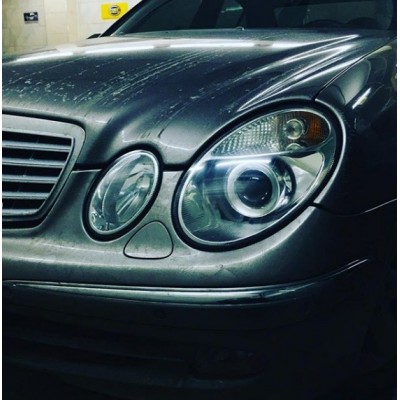 Замена штатных линз Mercedes E W211 на биксеноновые линзы Hella 3R Standart 
