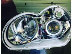 Чистка и перепаковка фары Mercedes C-класса W203