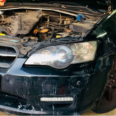 Химическая полировка фар Subaru Legasy + замена ламп 